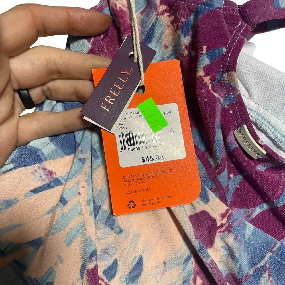 Freely High-Neck Printed Swim Dress Size 8 Multicolor Stylish Swimwear‎